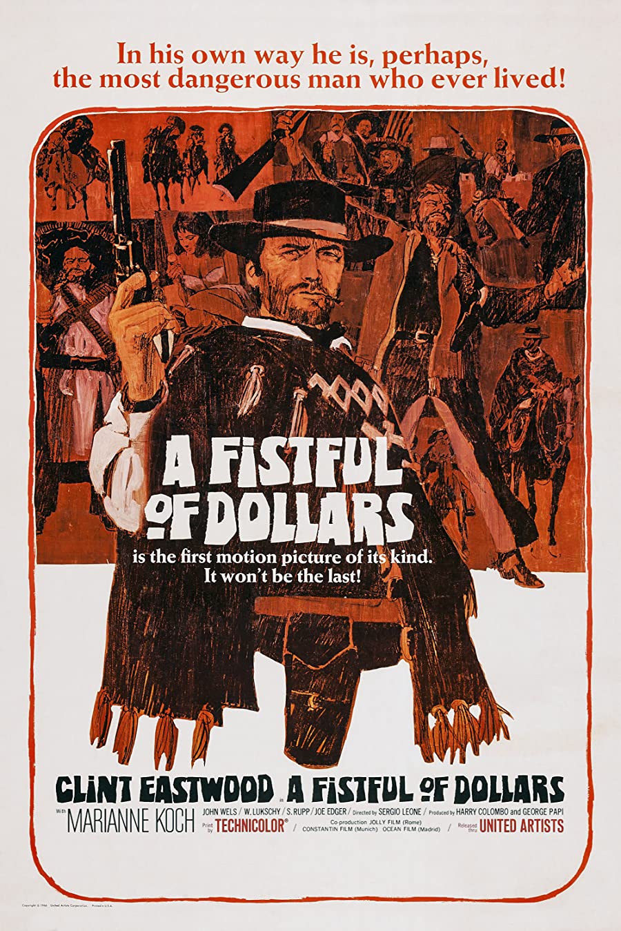 دانلود فیلم A Fistful of Dollars 1964 به خاطر یک مشت دلار با دوبله فارسی