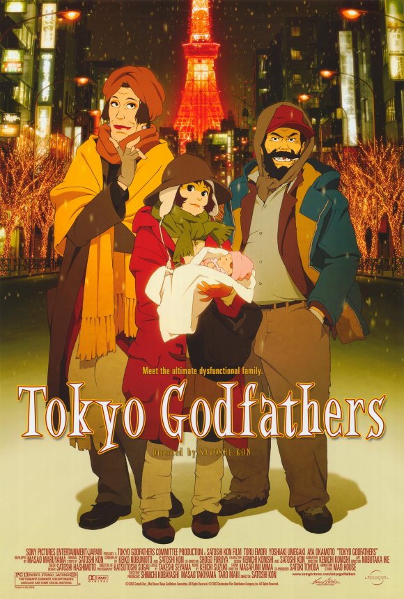 دانلود انیمیشن Tokyo Godfathers 2003 پدرخوانده‌های توکیو با دوبله فارسی